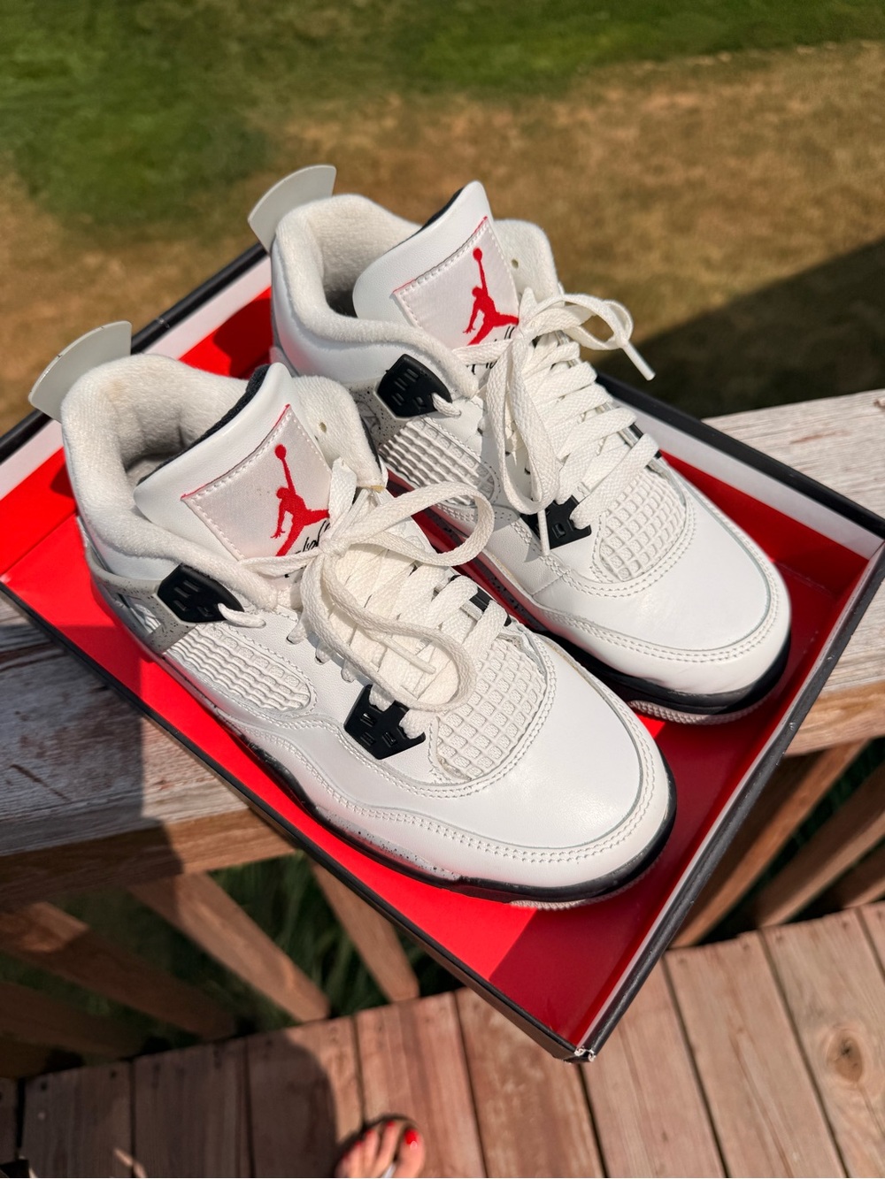 Nike Air Jordan 4 Retro White Cement Big Kid 4.5